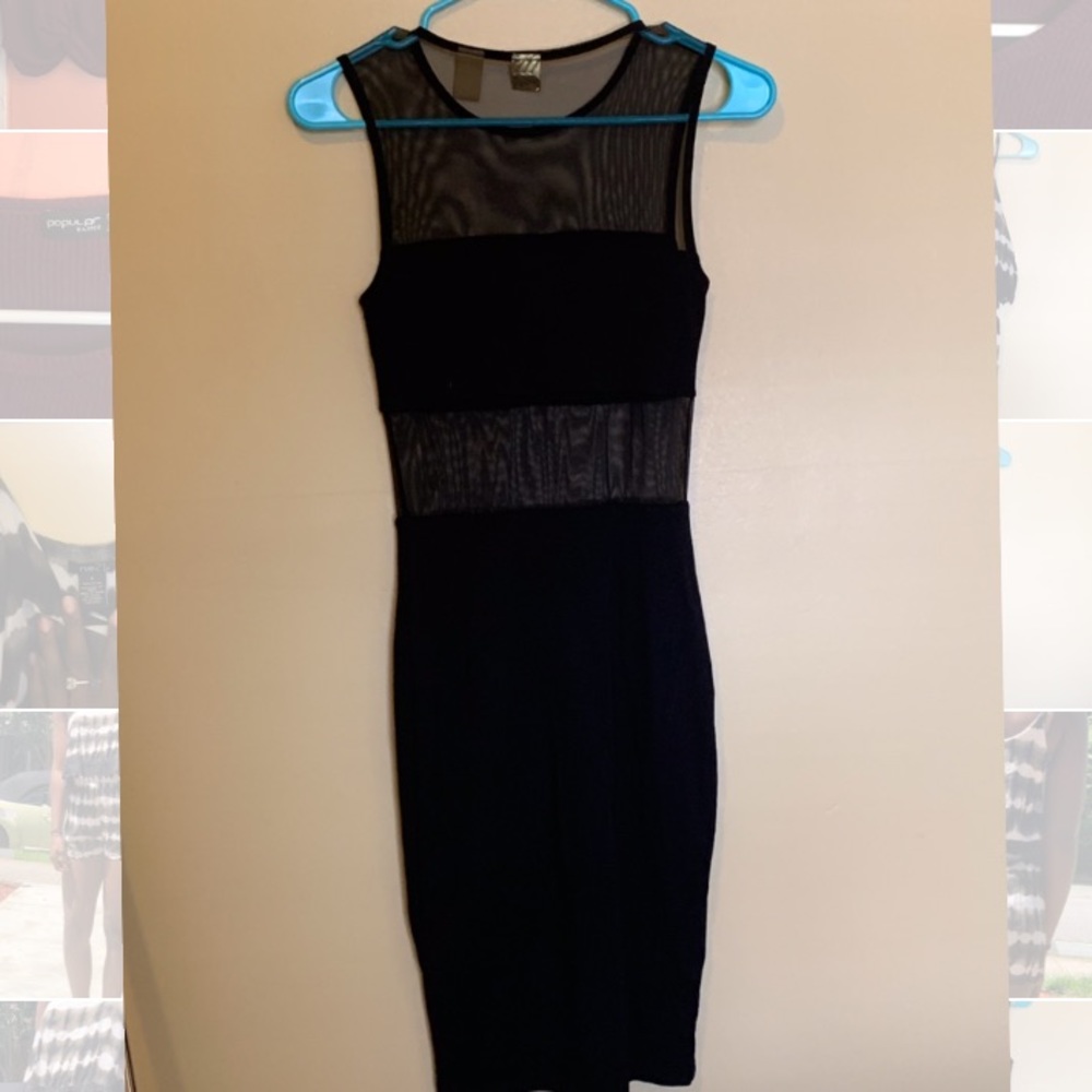 Black mesh cut out dress